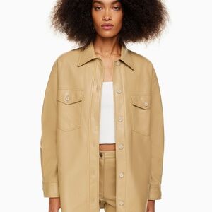 Babaton Tan Leather Jacket
